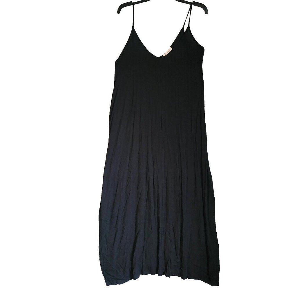 NWT Urban Girl Sleeveless Pullover Slip Maxi Dress Black Petite Size Medium